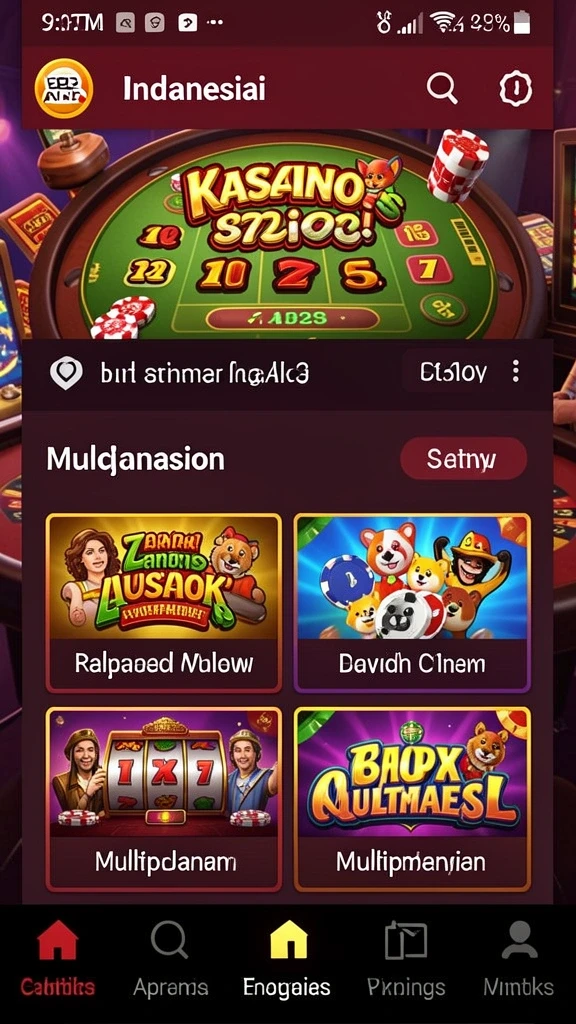 Screenshot dari level permainan menantang.