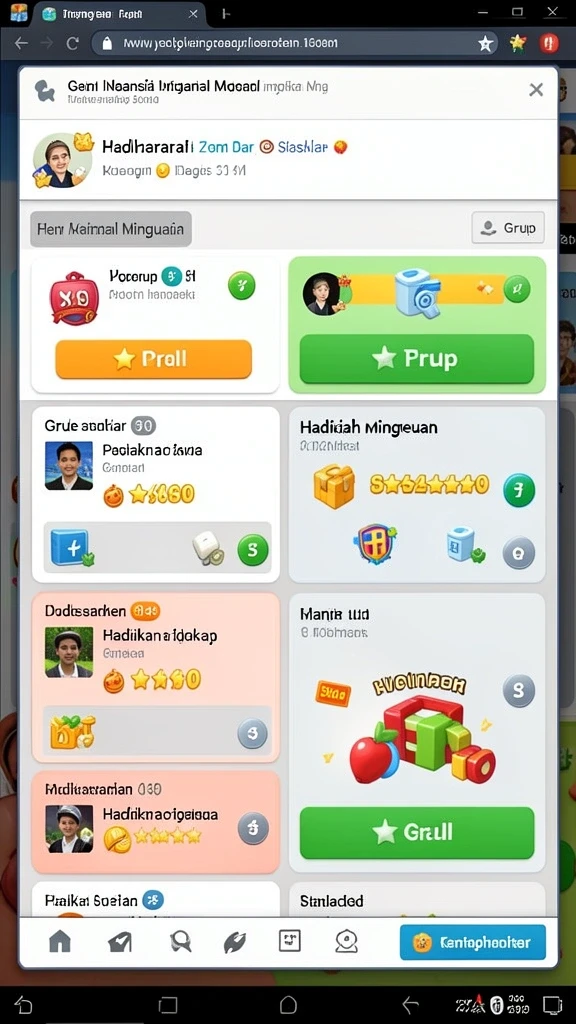 Hadiah menarik setiap minggu untuk semua pemain.