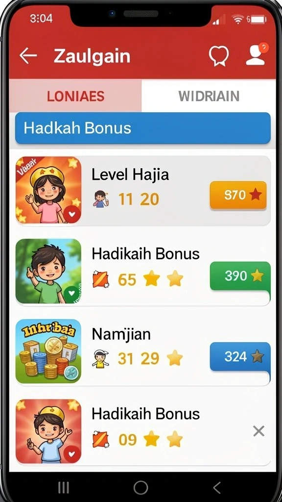 Karakter dengan desain yang unik dan menarik.