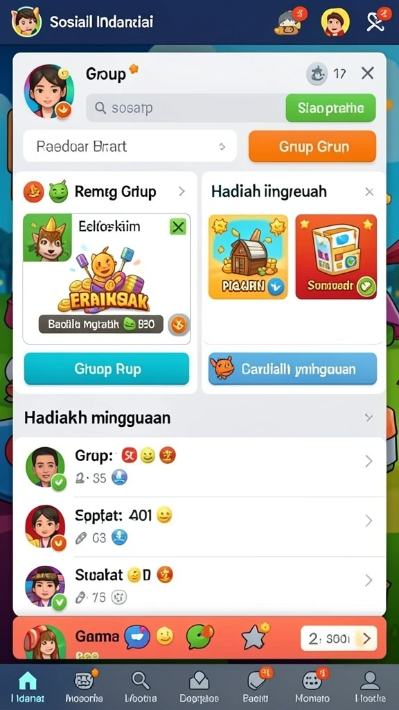 Menu permainan yang beragam dan seru.