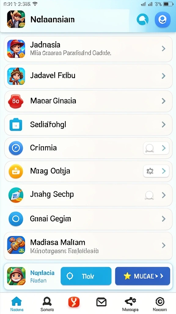 Screenshot karakter dalam permainan yang menunjukkan variasi pilihan.